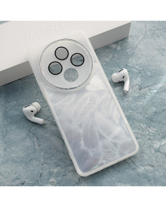 Maska za Xiaomi Redmi 14C/ A4 (2024) Glitter Feather bela - 614834