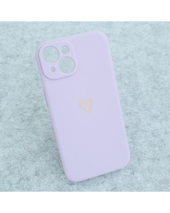 Maska za iPhone 13 Golden Heartbeat ljubičasta - 618541