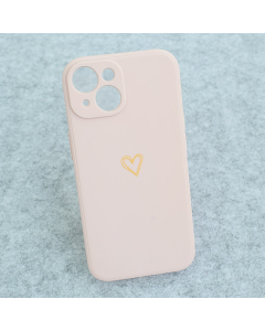 Maska za iPhone 13 Golden Heartbeat roze - 618542