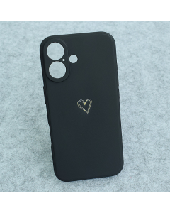 Maska za iPhone 16 Golden Heartbeat crna - 618547