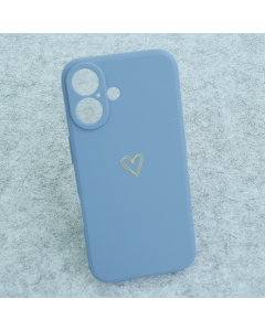 Maska za iPhone 16 Golden Heartbeat plava - 618548