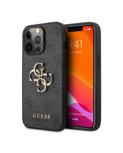 Maska za iPhone 13 Pro siva Guess 4G Big Metal Logo - GUHCP13L4GMGGR