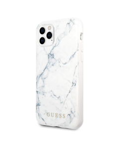 Maska za iPhone 11 Pro Max bela Guess Faceplate Marble - GUHCN65PCUMAWH