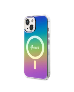 Maska za iPhone 15 Guess Hc IML MagSafe Iridescent crna - GUHMP15SHITSK