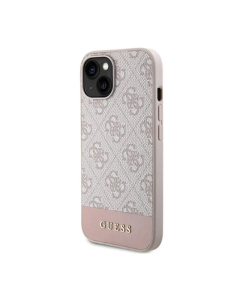Maska za iPhone 15 Guess Hc PC/TPU 4G Bottom Stripe roze - GUHCP15SG4GLPI
