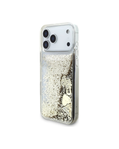 Maska za iPhone 17 Pro Guess Liq Glitter 4 Charms zlatna