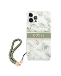Maska za iPhone 12/ 12 Pro Guess Marble Strap zelena - GUHCP12MKMABGN