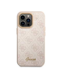 Maska za iPhone 14 Pro Guess PC/TPU 4G Metal Camera Outline Pink - GUHCP14LHG4SHP
