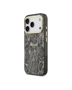 Maska za iPhone 17 Pro Guess Python Pattern MagSafe crna