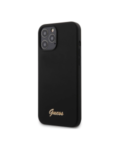 Maska za iPhone 12 Pro Max mat crna Guess - GUHCP12LLSLMGBK