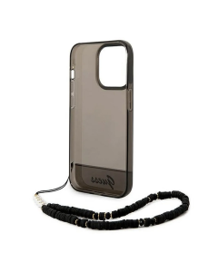 Maska za iPhone 14 Pro hardcase Translucent Pearl Strap Guess crna - GUHCP14LHGCOHK