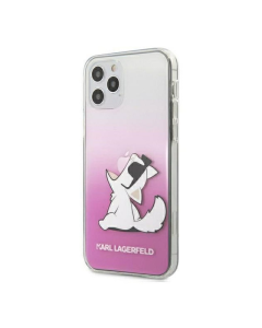 Maska za iPhone 12/12 Pro pink Karl Lagerfeld Cat - KLHCP12MCFNRCPI