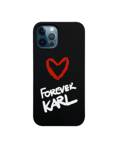 Maska za iPhone 12 Pro Max crna Karl Lagerfeld Forever Karl - KLHCP12LSILKRBK