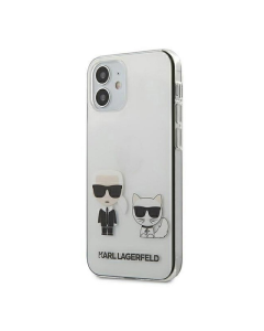 Maska za iPhone 12 mini (54) transparent Karl Lagerfeld Glasses Cat - KLHCP12SCKTR