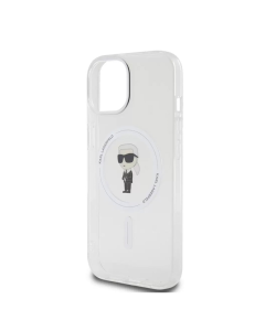 Maska za iPhone 15 Karl Lagerfeld Hc MagSafe IML Ikonik transparent - KLHMP15SHFCKNOT