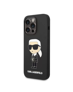 Maska za iPhone 15 Pro Karl Lagerfeld Hc Silicone NFT Ikonik crna - KLHCP15LSNIKBCK