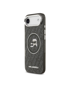 Maska za iPhone Air Karl Lagerfeld IML Glitter Karl & Choupette Heads Logo MagSafe crna