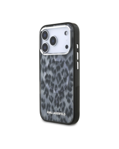 Maska Karl Lagerfeld IML Leopard Pattern MagSafe do iPhone 17 Pro crna