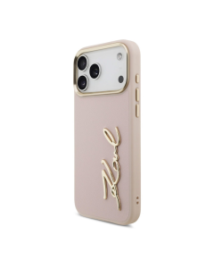 Maska za iPhone 17 Pro Max Karl Lagerfeld Karl Script Logo Case pink