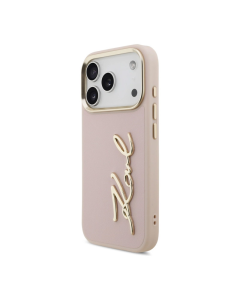 Maska za iPhone 17 Pro Case Karl Lagerfeld Karl Script Logo pink