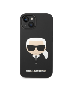 Maska Karl Lagerfeld MagSafe Compatible Case Liquid Silicone Karl Head for iPhone 14 Black - KLHMP14SSLKHBK