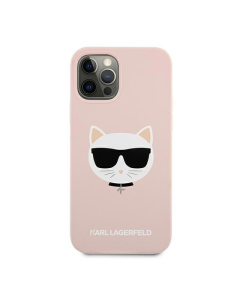Maska za iPhone 12 Pro Max (67) pink Karl Lagerfeld Silicone Cat - KLHCP12LSLCHLP