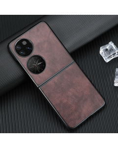 Maska za Huawei P50 pocket braon Leather - 056134