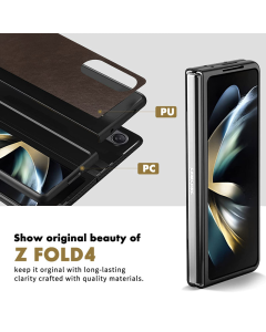 Maska za Samsung Galaxy Z Fold 4 braon Leather - 058116
