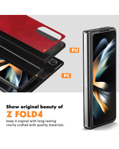 Maska za Samsung Galaxy Z Fold 4 Leather crvena - 057772