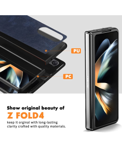 Maska za Samsung Galaxy Z Fold 4 Leather plava - 058115