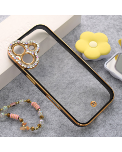 Maska za iPhone 17 Luxury Crystal Clear crna - 619978