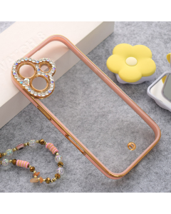 Maska za iPhone 17 Luxury Crystal Clear roze - 619986