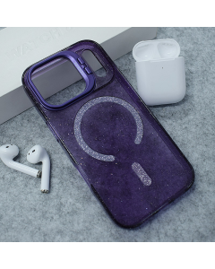 Maska za iPhone 17 Pro Max Mag Case Bling Camera Bracket ljubičasta