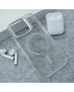 Maska za iPhone 17 Pro Mag Case Bling Camera Bracket srebrna