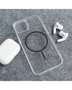 Maska za iPhone 15 Mag Case Clear Slim crna - 619290