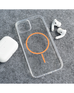 Maska za iPhone 15 narandžasto Mag Case Clear Slim - 619293