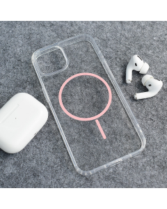 Maska za iPhone 15 Mag Case Clear Slim roze - 619294