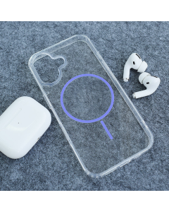 Maska za iPhone 16  Mag Case Clear Slim ljubičasta - 619298