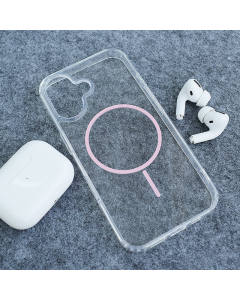 Maska za iPhone 16 Mag Case Clear Slim roze - 619300
