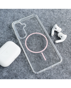 Maska za Samsung S25/ S931B Mag Case Clear Slim roze - 619360