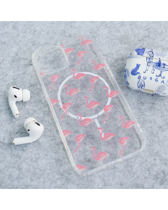 Maska za iPhone 15 Tropical Flamingos Mag Case Nanobit Print