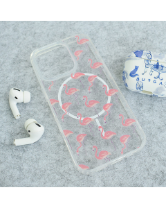 Maska za iPhone 16 Pro Tropical Flamingos Mag Case Nanobit Print - 620190