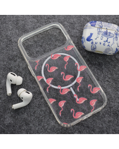 Maska za iPhone 17 Pro Max Tropical Flamingos Mag Case Nanobit Print