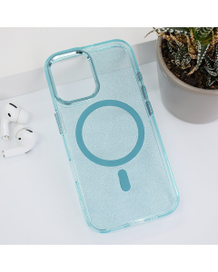 Maska za iPhone 16 Mag Case Glitter svetlo plava - 614947