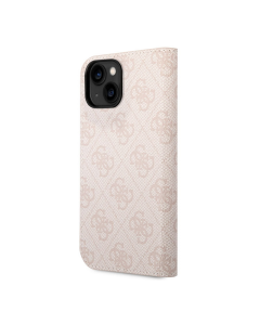 Maska za iPhone 14 na preklop Guess PC/ TPU 4G Metal Camera Outline Book Pink - GUBKP14SHG4SHP