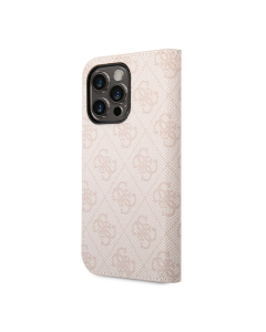 Maska za iPhone 14 Pro Max na preklop Guess PC/ TPU 4G Metal Camera Outline Book Pink - GUBKP14XHG4SHP