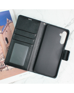 Maska za Samsung A25 5G/ A256B na preklop Hanman Mill crna