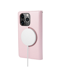 Maska za iPhone 14 Pro Max na preklop Hanman Miny Mag Case roze - 603568
