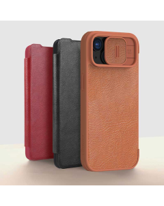 Maska za iPhone 15 Plus na preklop Nillkin Qin Pro crna - 605046