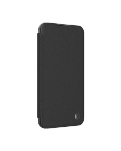 Maska za iPhone 16 (Plain Leather) na preklop Nillkin Qin Prop crna - 513503